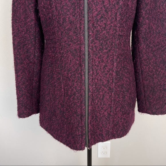 Anne Klein red/maroon marbled hooded full zipper warm coat size S - Picture 5 of 12